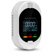 Датчик детектор качества воздуха, угарного газа, дыма и утечки горючих газов метан пропан бутан CH4 LPG H2 CO SR-907 сигнализатор высокого уровня монооксида углерода температуры и влажности White