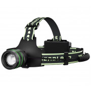 Мощный налобный фонарь алюминиевый аккумуляторный HELIUS H62 съемные 18650 аккумуляторы 3шт 2000Лм влагостойкий масштабируемый круглый луч 3 режима сенсорный регулируемый зум для кемпинга рыбалки охоты аварийных ситуаций и ремонта