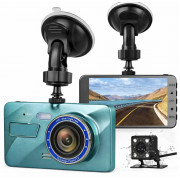 Металлический автомобильный видеорегистратор с двумя камерами GT700 камерой заднего вида циклическая запись G-сенсор ночное видение парковочный режим широкий угол обзора Встроенный микрофон динамик Обнаружение движения Metalic Green
