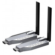 Комплект 2 шт передатчик и приемник Беспроводной HDMI Plug and Play адаптер для передачи видеосигнала видеопередатчик аудио и видео удлинитель сигнала для бизнес-презентаций TX RX WiFi до 100 метров для ПК ТВ ноутбука