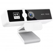 Веб камера для компьютера ПК с встроенным микрофоном с шумоподавлением USB 4K FullHD 8 Мп Plug&Play автофокус 3840×2160 вебкамера для стримов онлайн видеосвязи видеоконференций Windows macOS Linux ChromeOS белая