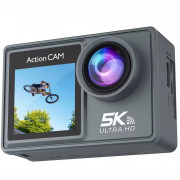 Спортивная Водонепроницаемая Экшн Фото Видео Влог 5K Камера 60FPS 24Mp 170° Dual Lens Vlog Wi-Fi 2.4G Подводная съемка влагозащита 30 метров Двойной дисплей для плавания Туристическая блогерская Блог для сноуборда лыж велосипеда