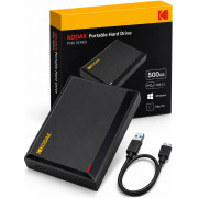 Внешний жесткий диск Kodak P190 500GB Портативный карманный HDD USB 3.2 Gen1 накопитель для ноутбука ПК хранения данных программ фото видео переносной USB винчестер Windows Mac OS OTG Android 500 ГБ Black